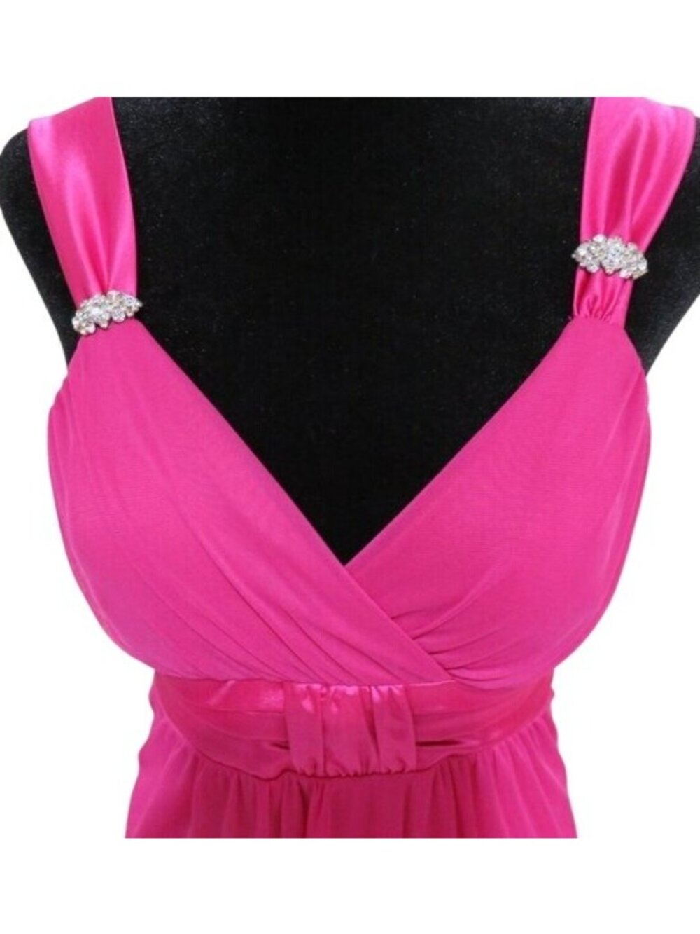 Deb Vibrant Pink Cocktail Bridesmaid Prom Formal mini dress polyester & spandex - Picture 2 of 10